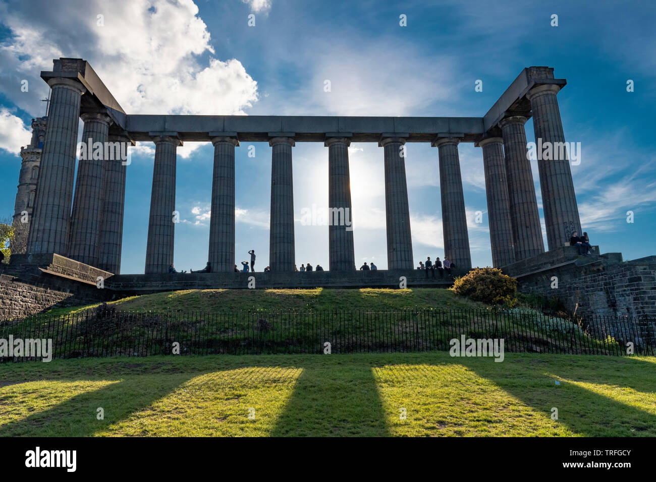 Pillars of the National Monument of Scotland, Calton Hill, Edinburgh Stock Photo