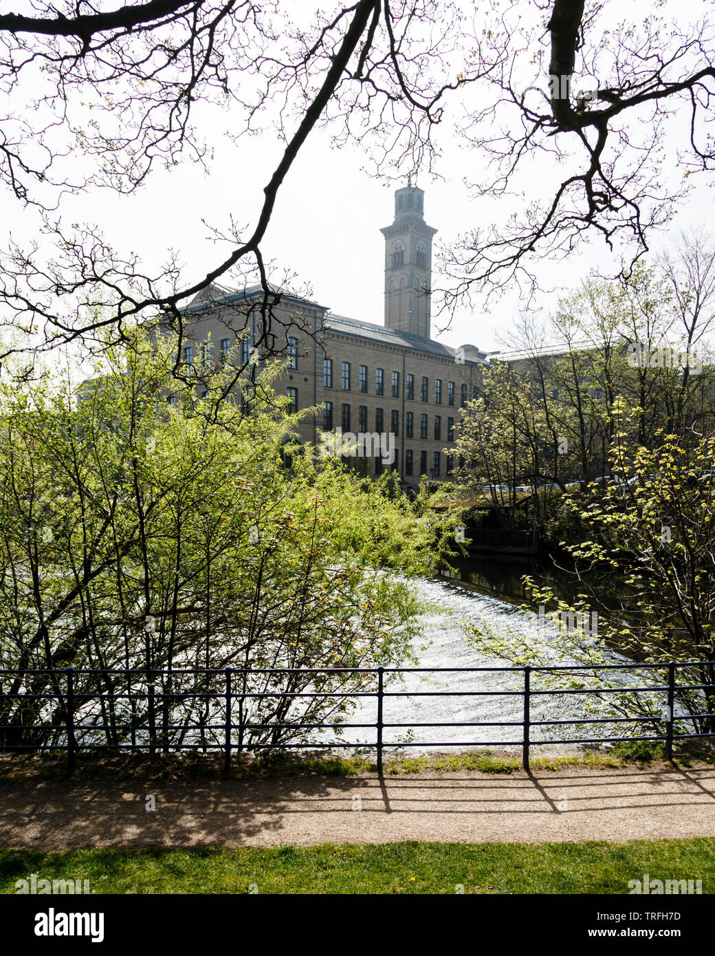 The New Mill, part of Salts Mill complex in Saltaire, Bradford, West Yorkshire, UK Stock Photo