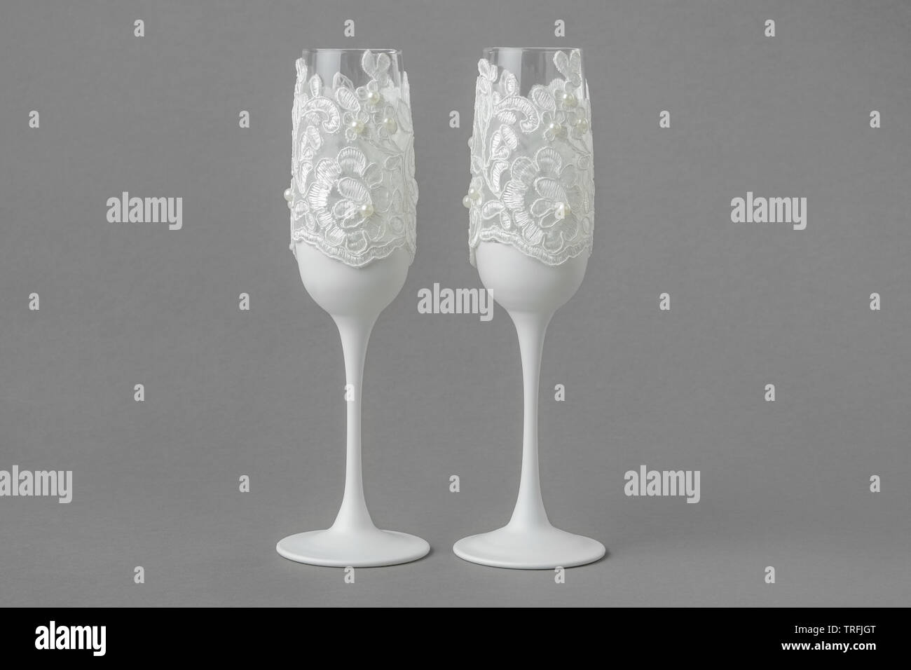 decorated bridesmaid wine glasses