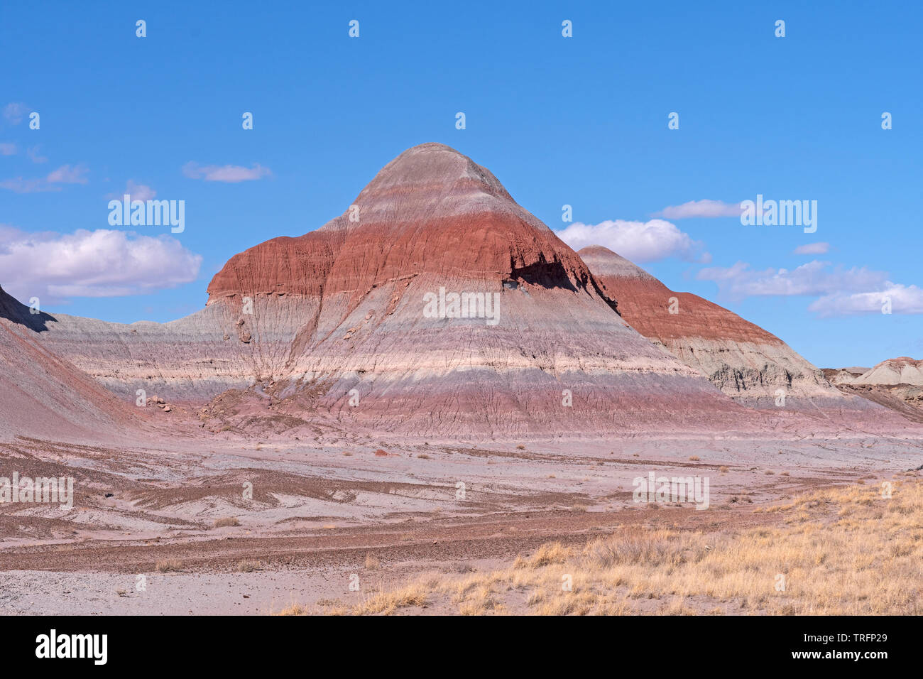 The Tepee Sedimentary Buttes in the Painted Desert in Petrified Forest National Park in Arizona Stock Photo