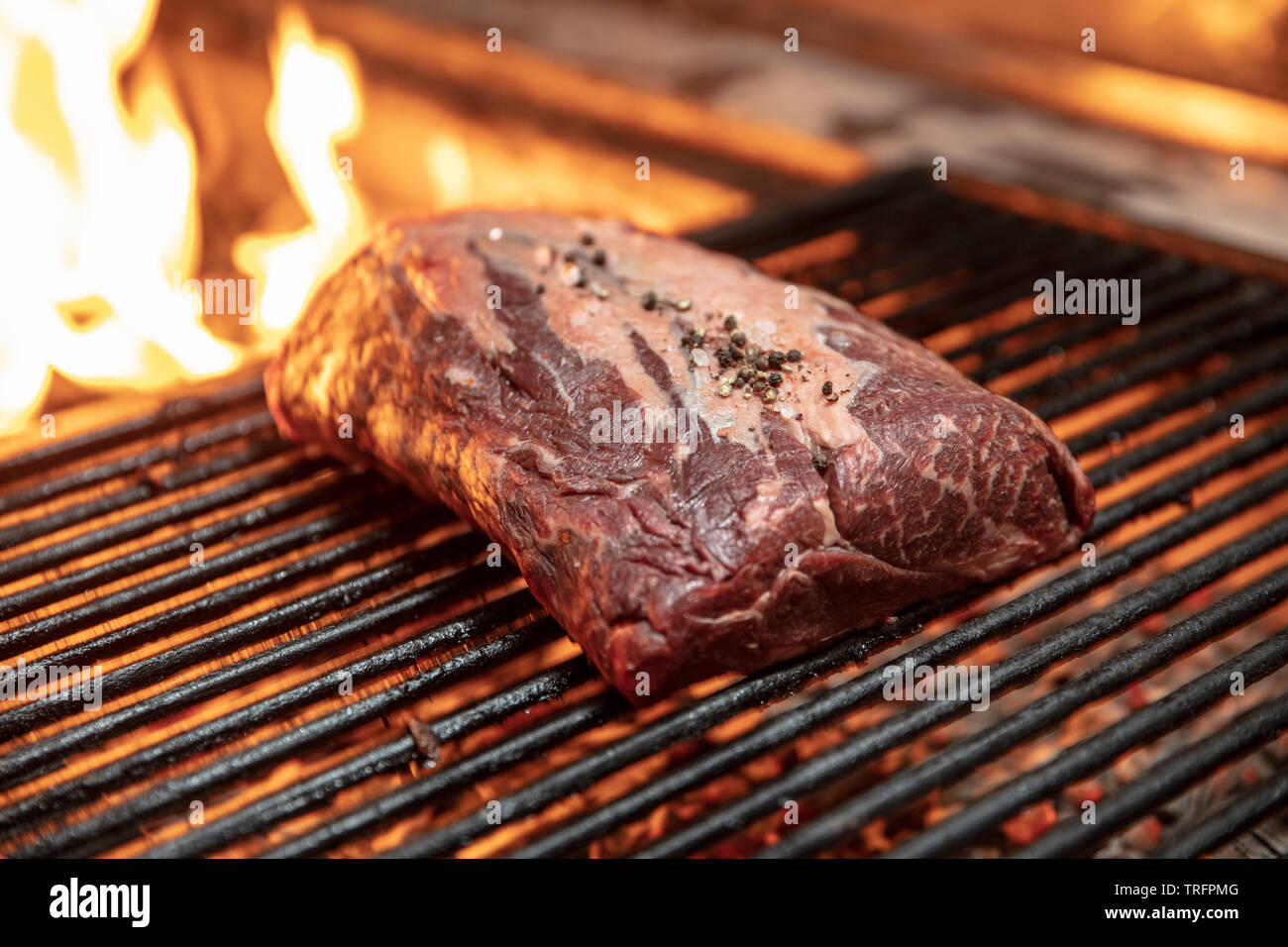 Charcoal Grill Beef Steak Stock Photo Alamy
