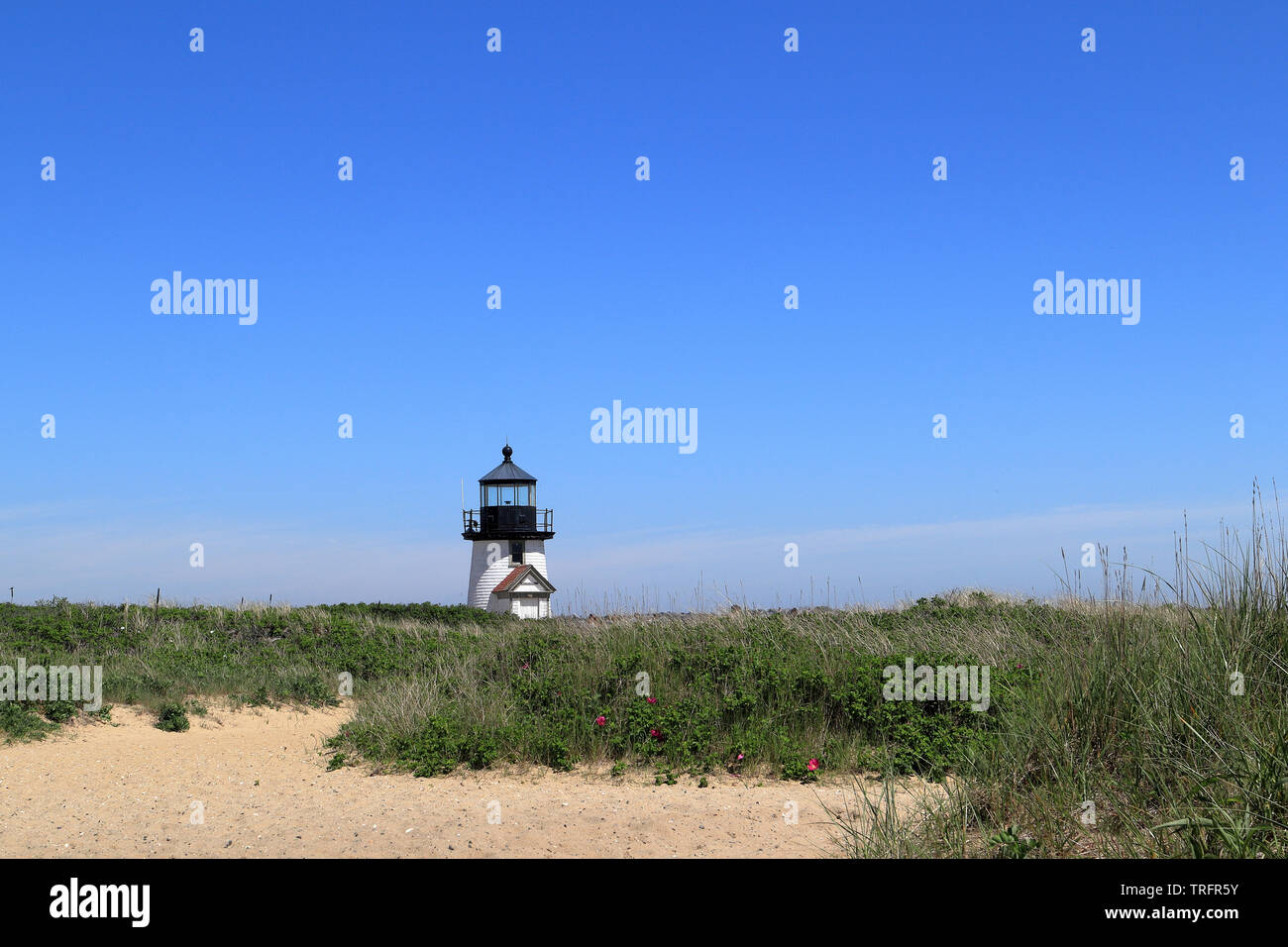 Brant Point lighthouse on Nantucket Island, Massachusetts Stock Photo