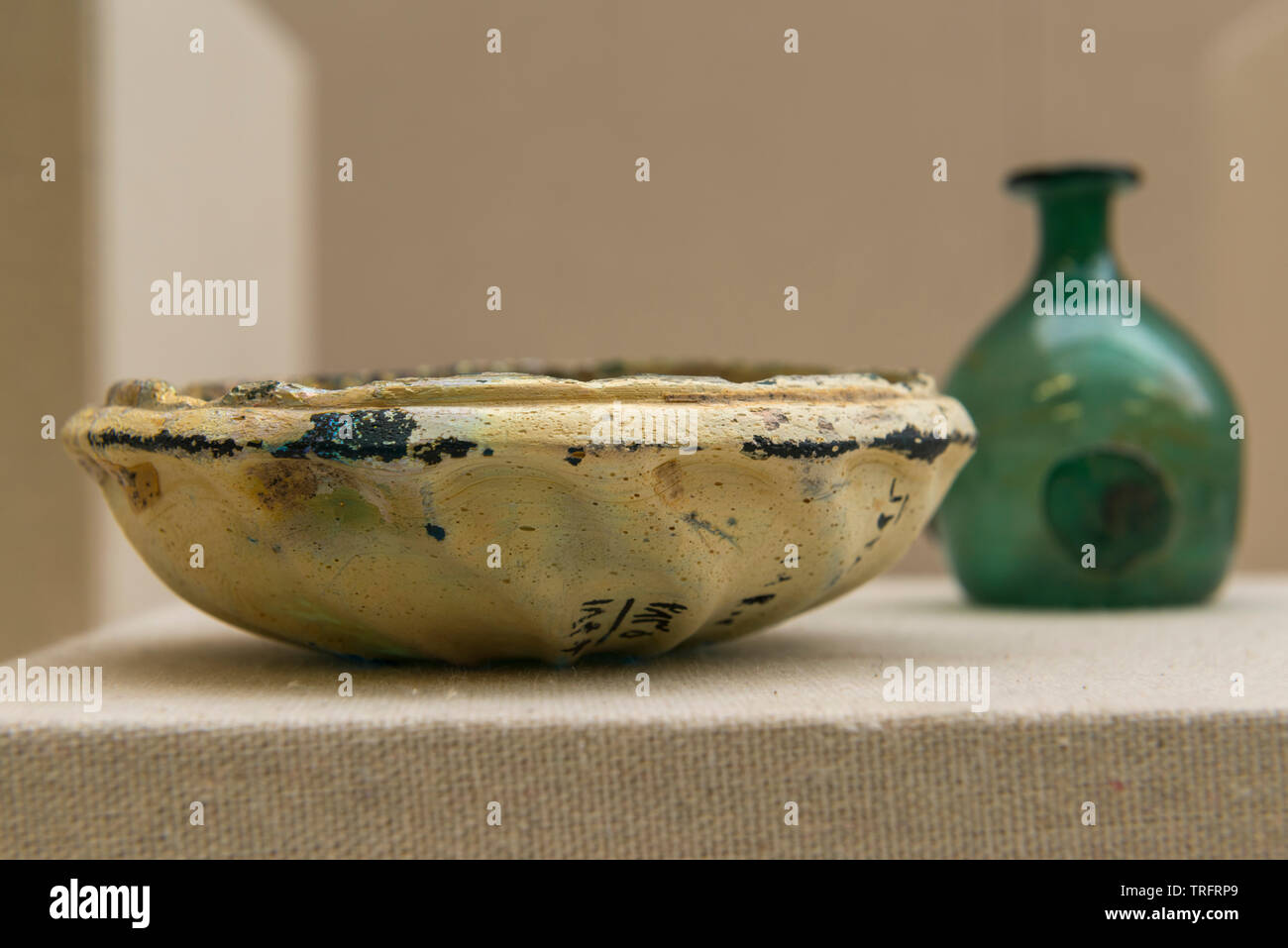 Mold Glass Plate. 330-247 BC, Seleucid Period. Susa, Khuzestan Province, Iran. Iran National Museum Stock Photo