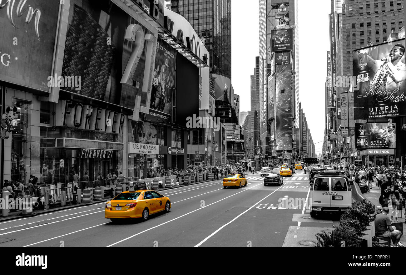 NYC famous yellow cab Stock Photo