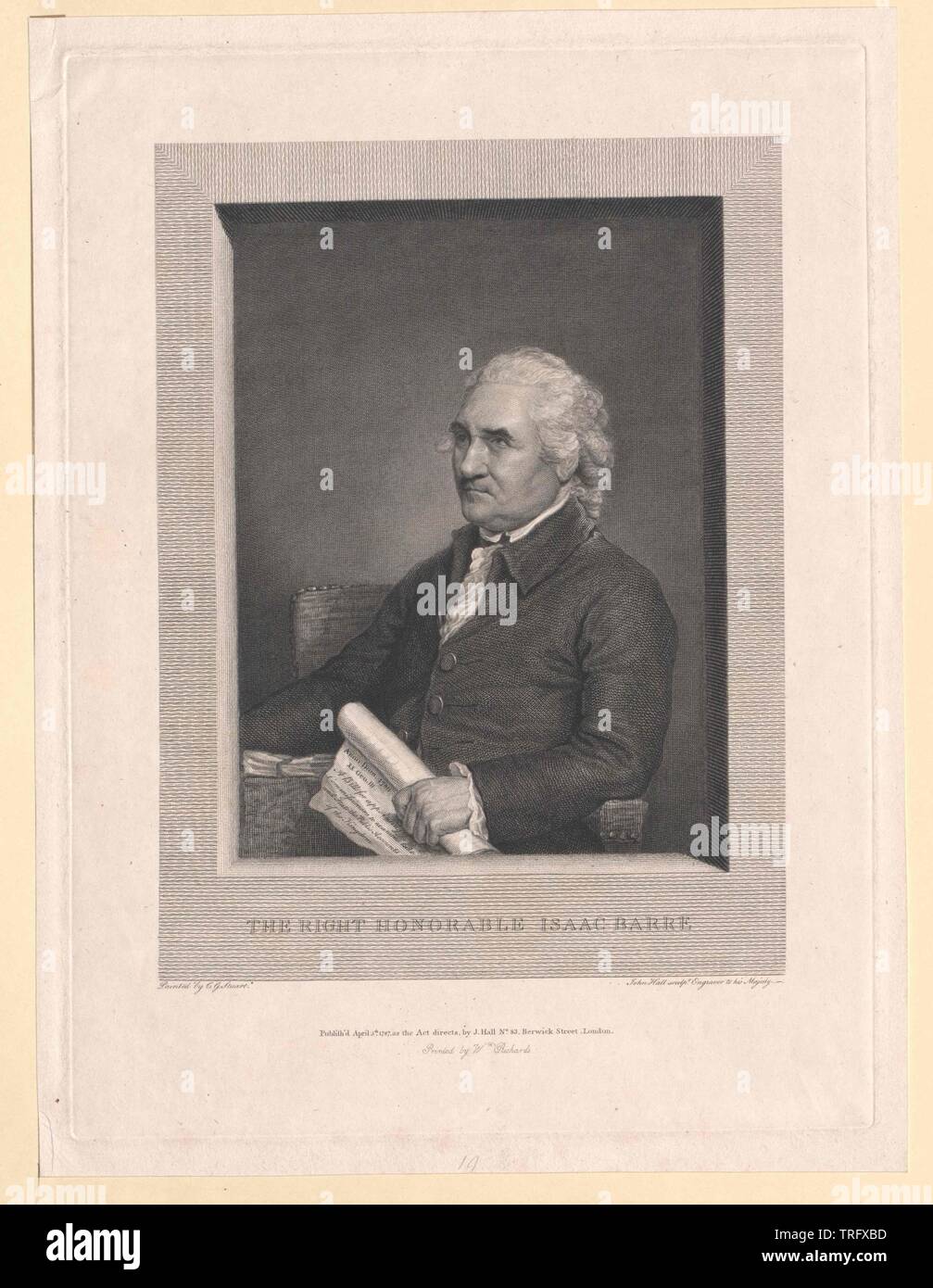 bar, Isaac, English topmost, member of parliament 1761-1790, Additional-Rights-Clearance-Info-Not-Available Stock Photo