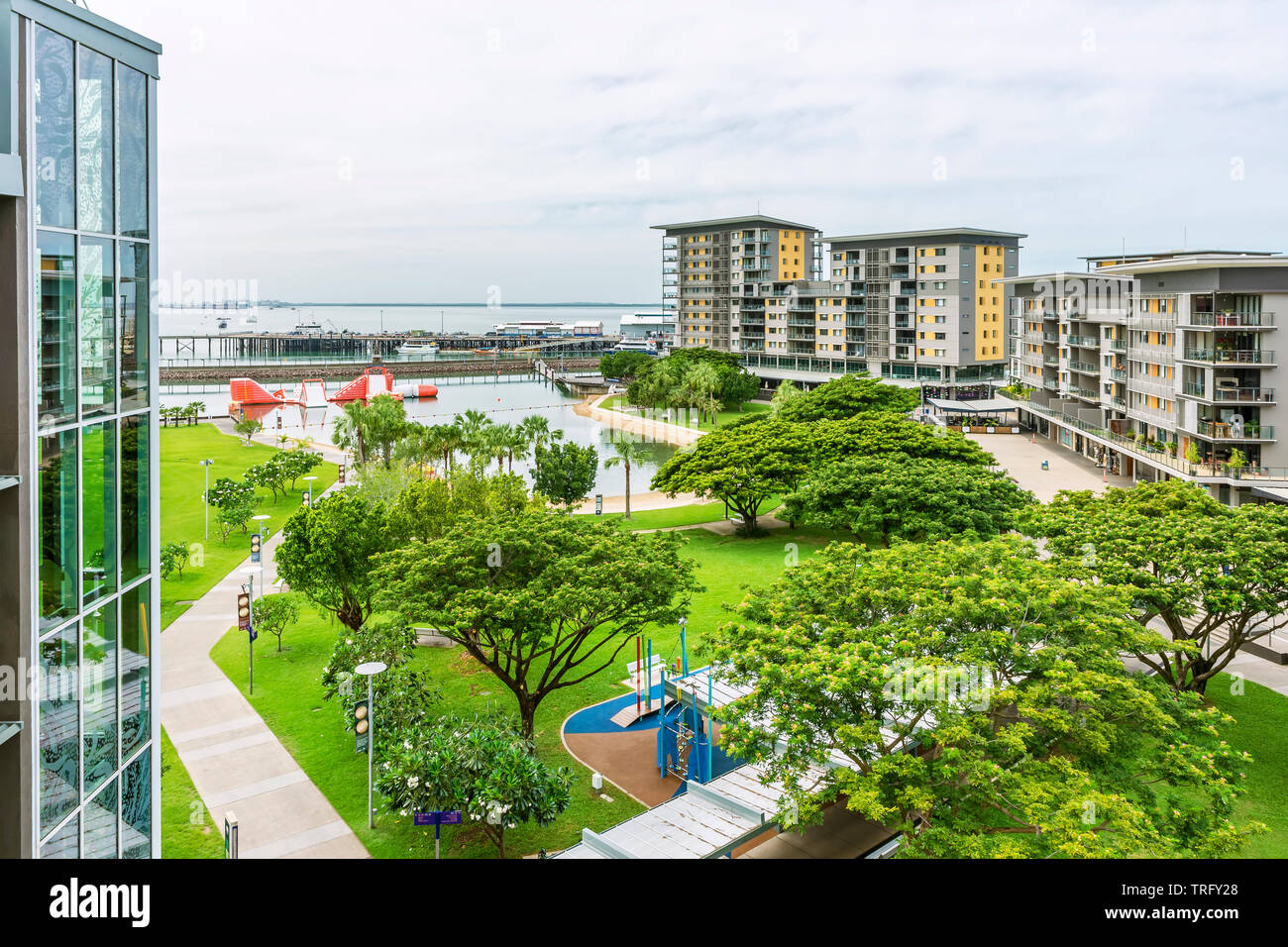 Beautiful day view of the Darwin Waterfront, Australia, in a moment of tranquility Stock Photo