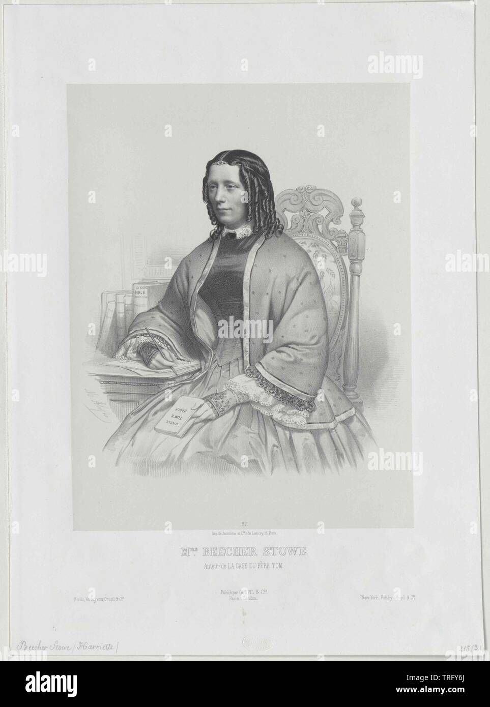 Beecher-Stowe, Harriet, Additional-Rights-Clearance-Info-Not-Available Stock Photo