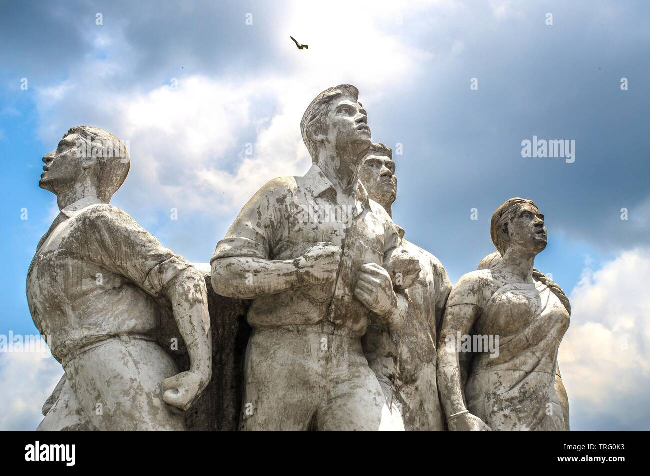 Anti Terrorism Raju Memorial Sculpture, located in Dhaka university which is considered the best sculpture in Bangladesh. This is a very famous sculptur Stock Photo