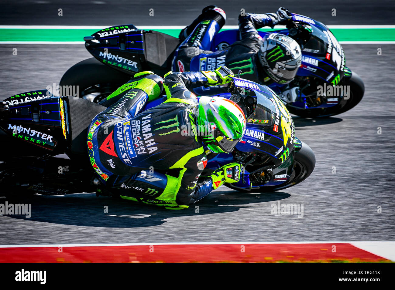 Valentino Rossi VS Maverik Vinales Italian MotoGP 2019 at Mugello Circuit  Scarperia Italy 02/06/2019 Stock Photo - Alamy