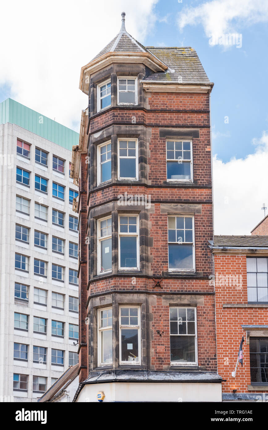 Unusual tall thin Victorian building in the centre of Wolverhampton, UK Stock Photo
