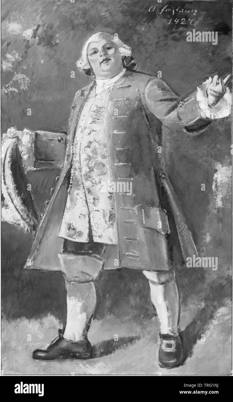 Mayr, Richard, image of role type as 'Ochs von Lerchenau' in ' by Richard Strauss, painting by Anton Faistauer, 1927, Salzburg, Mozarteum, Additional-Rights-Clearance-Info-Not-Available Stock Photo