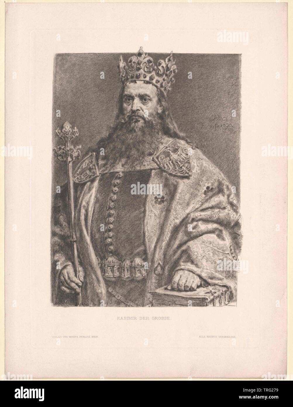 Casimir III, the Great King of Poland, Additional-Rights-Clearance-Info-Not-Available Stock Photo