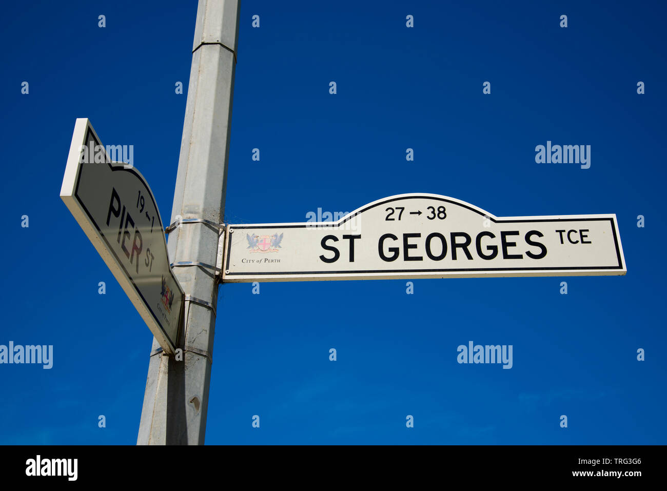 St Street Sign Perth Australia Stock Photo Alamy