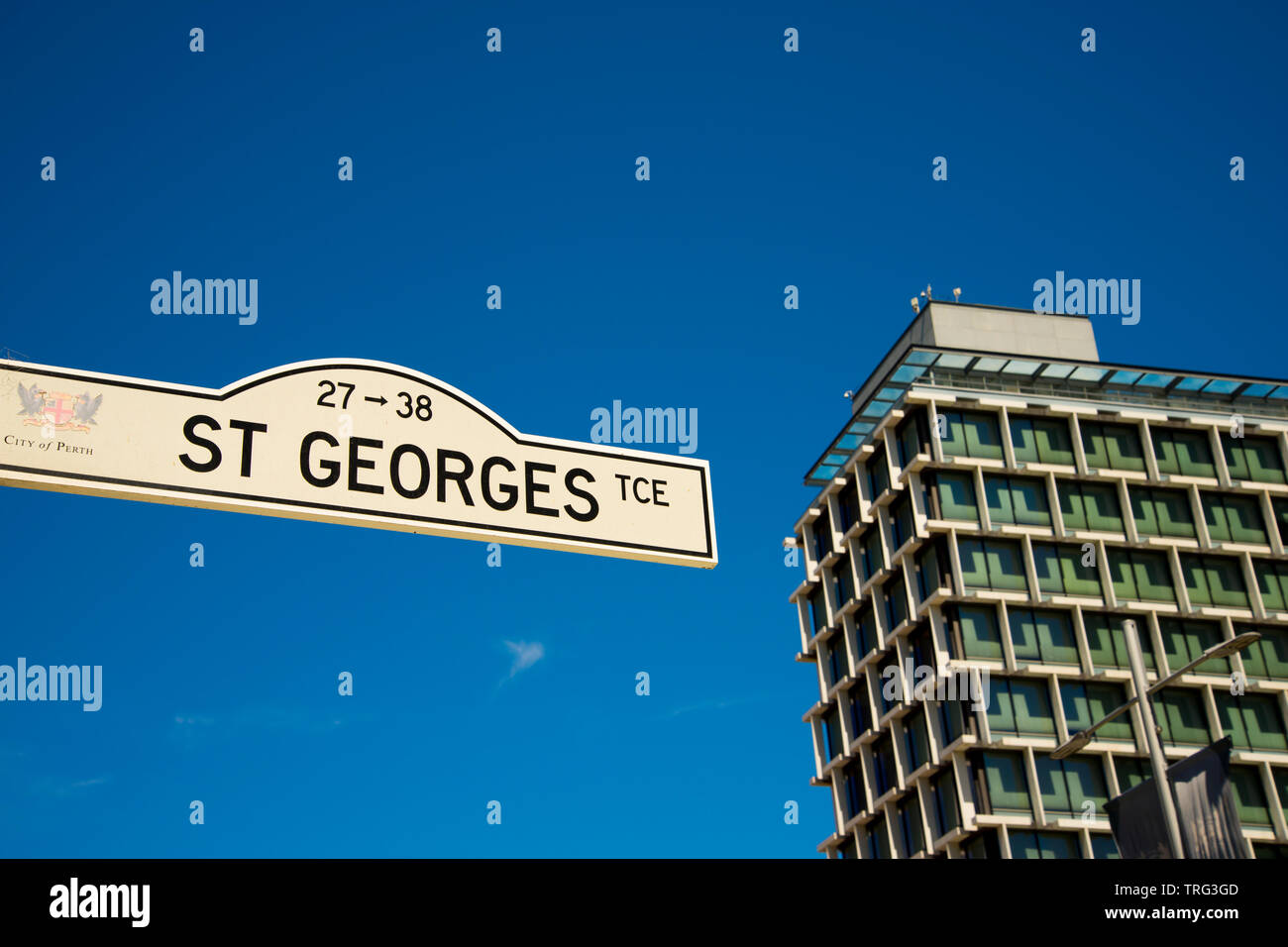 St Street Sign Perth Australia Stock Photo Alamy