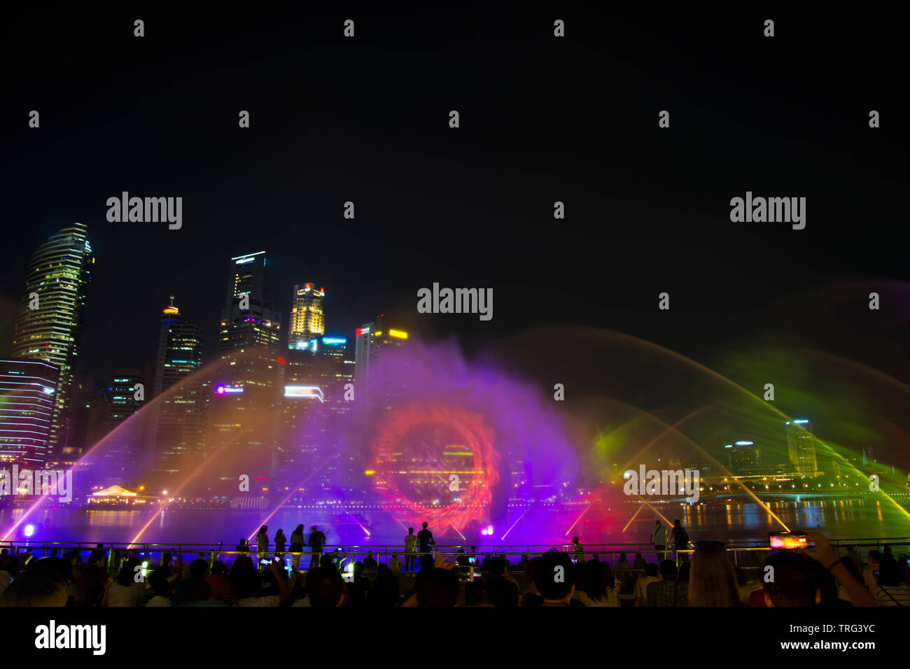 Marina bay sands light and sound show hires stock photography and