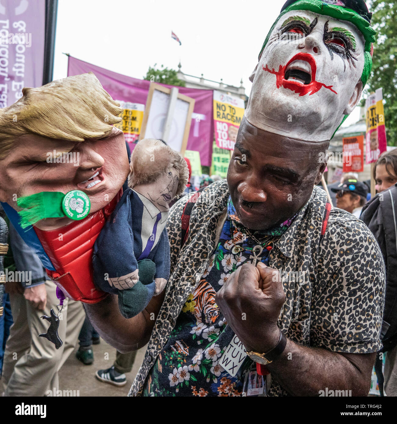 London, UK. 4th June, 2019. Thousands protest in Central London against US President Donald Trumps State visit to the UK Stock Photo