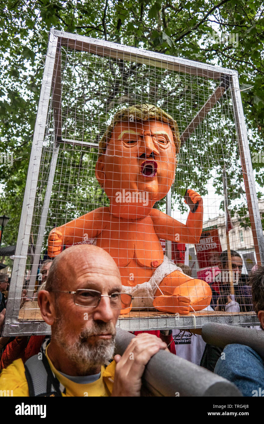 London, UK. 4th June, 2019. Thousands protest in Central London against US President Donald Trumps State visit to the UK Stock Photo