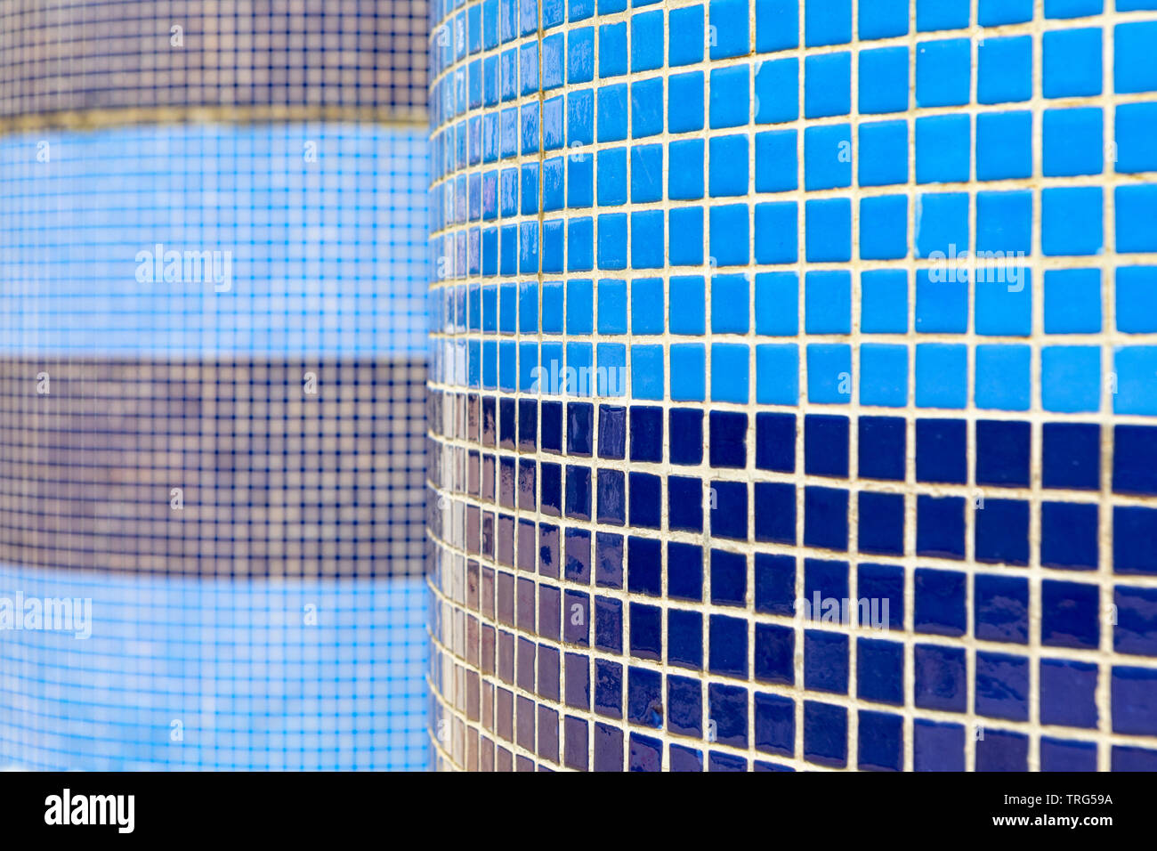 Blue tiled columns Stock Photo