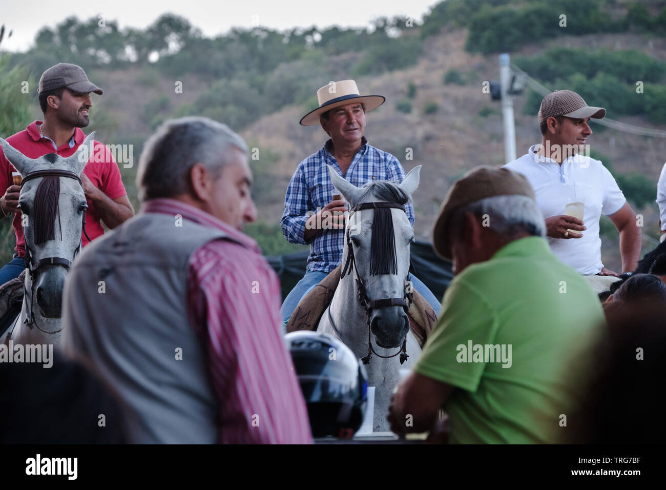 Traditional horse ribbon racing at the Benamargosa Romeria