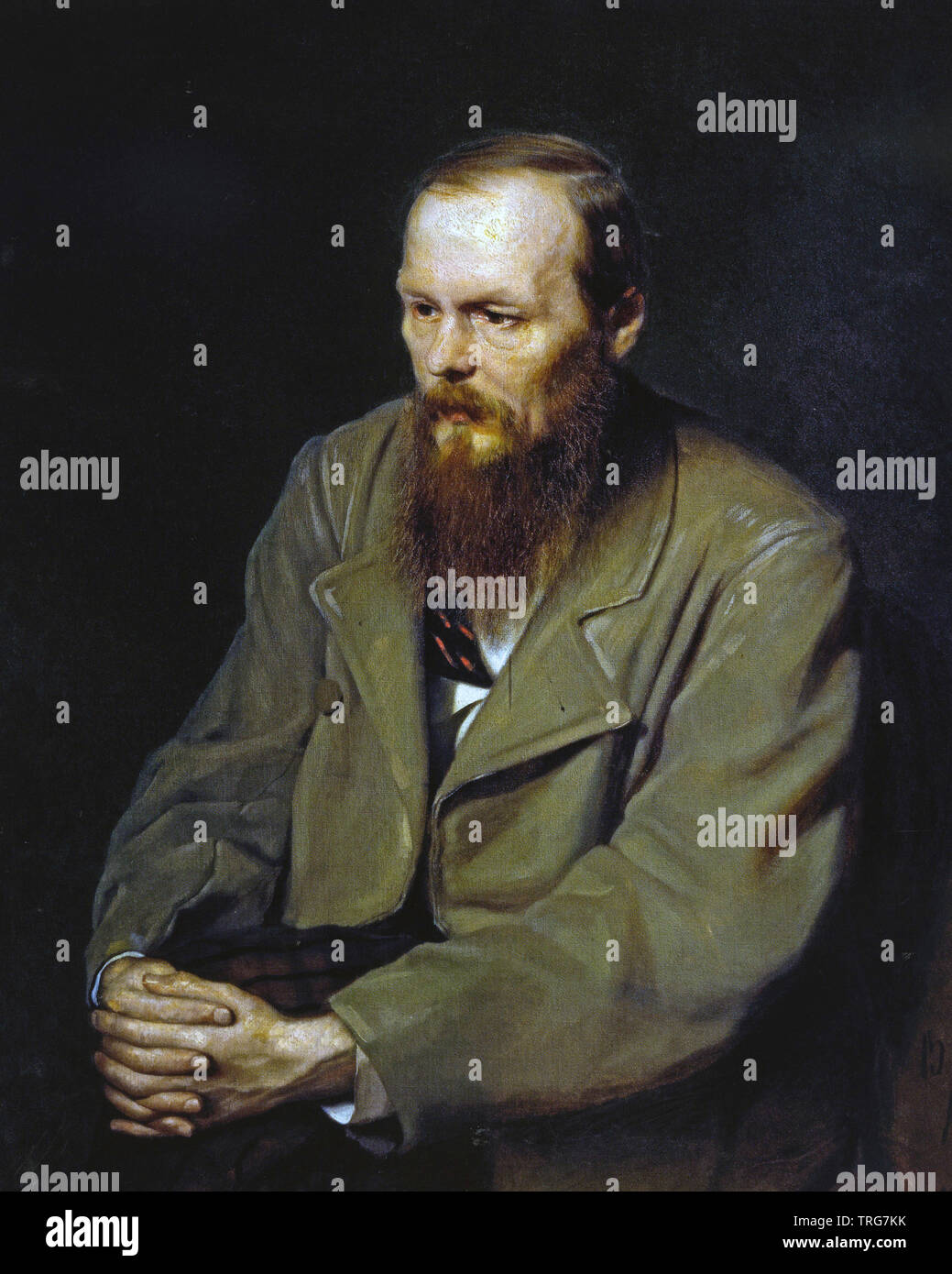 FYODOR DOSTOEVSKY (1821-1881) Russian novelist painted by Vasily Perov in 1872 Stock Photo