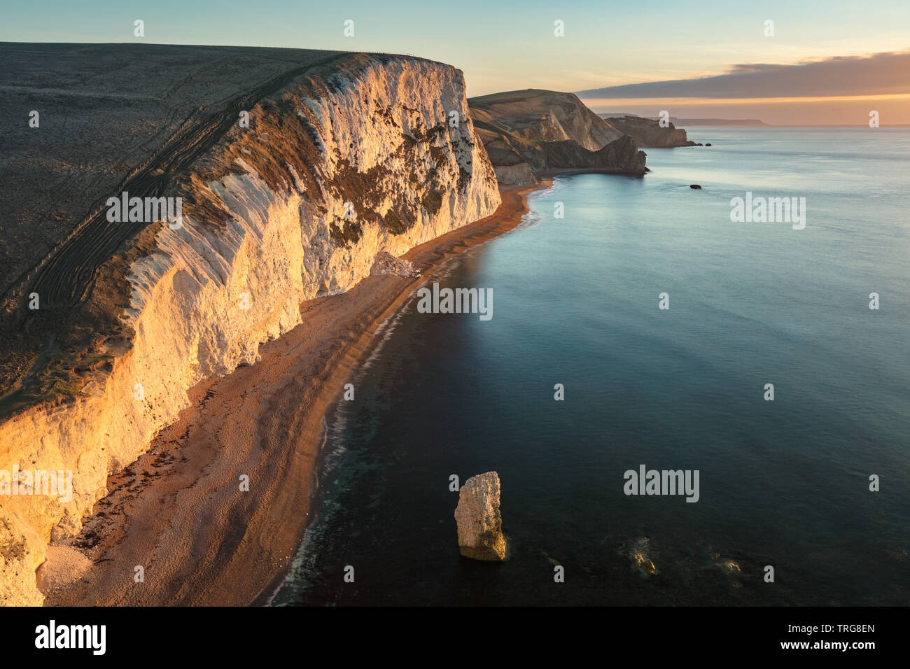 Jurassic Coast from Bat's Head, Dorset, England Stock Photo