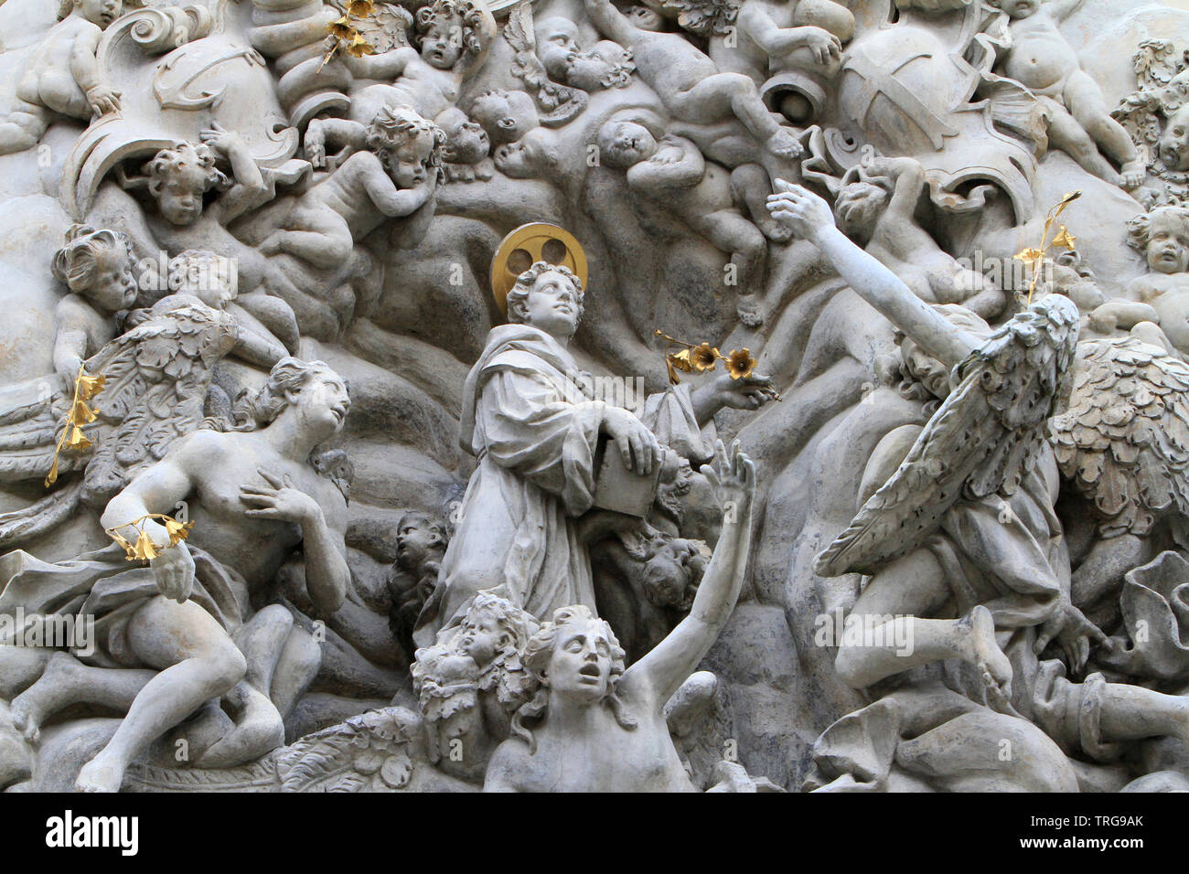 Sculptures. Eglise SaintJacques. Prague. République Tchèque Stock