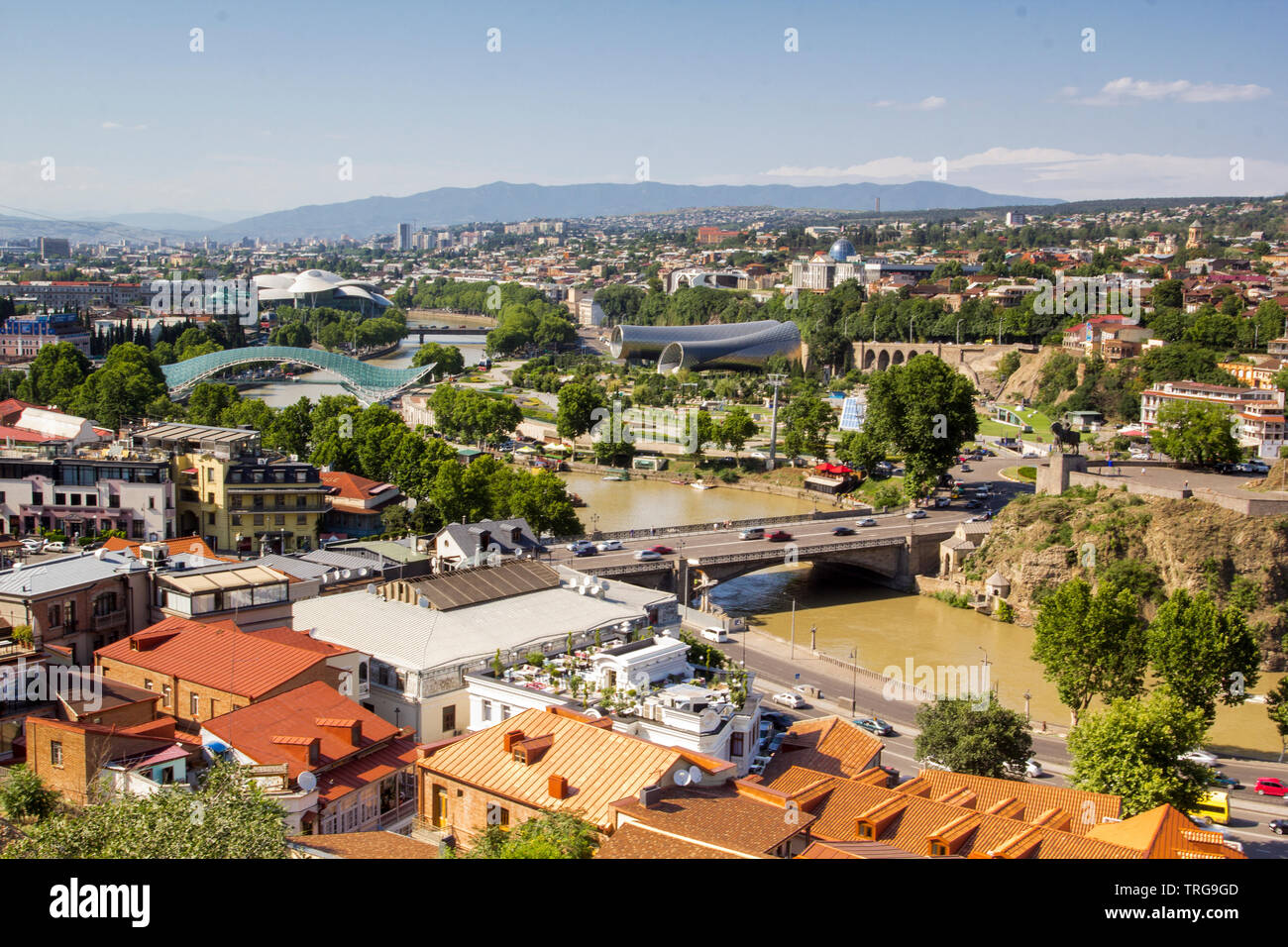 Panoramic View Of Tbilisi, Georgia Stock Photo
