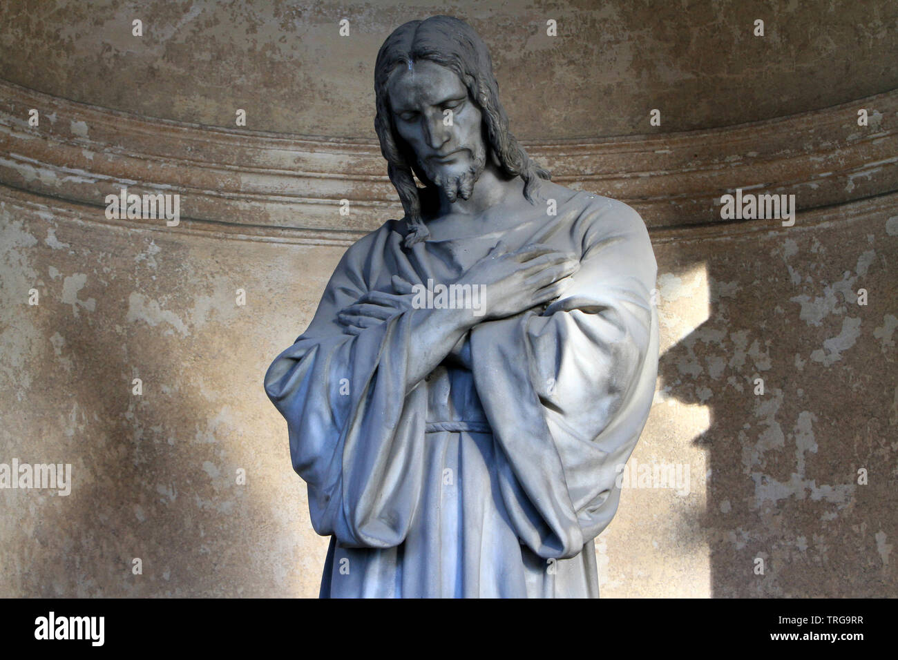 Statue de Jésus-Christ. Cimetière de Vysehrad. Prague. République Tchèque. Stock Photo
