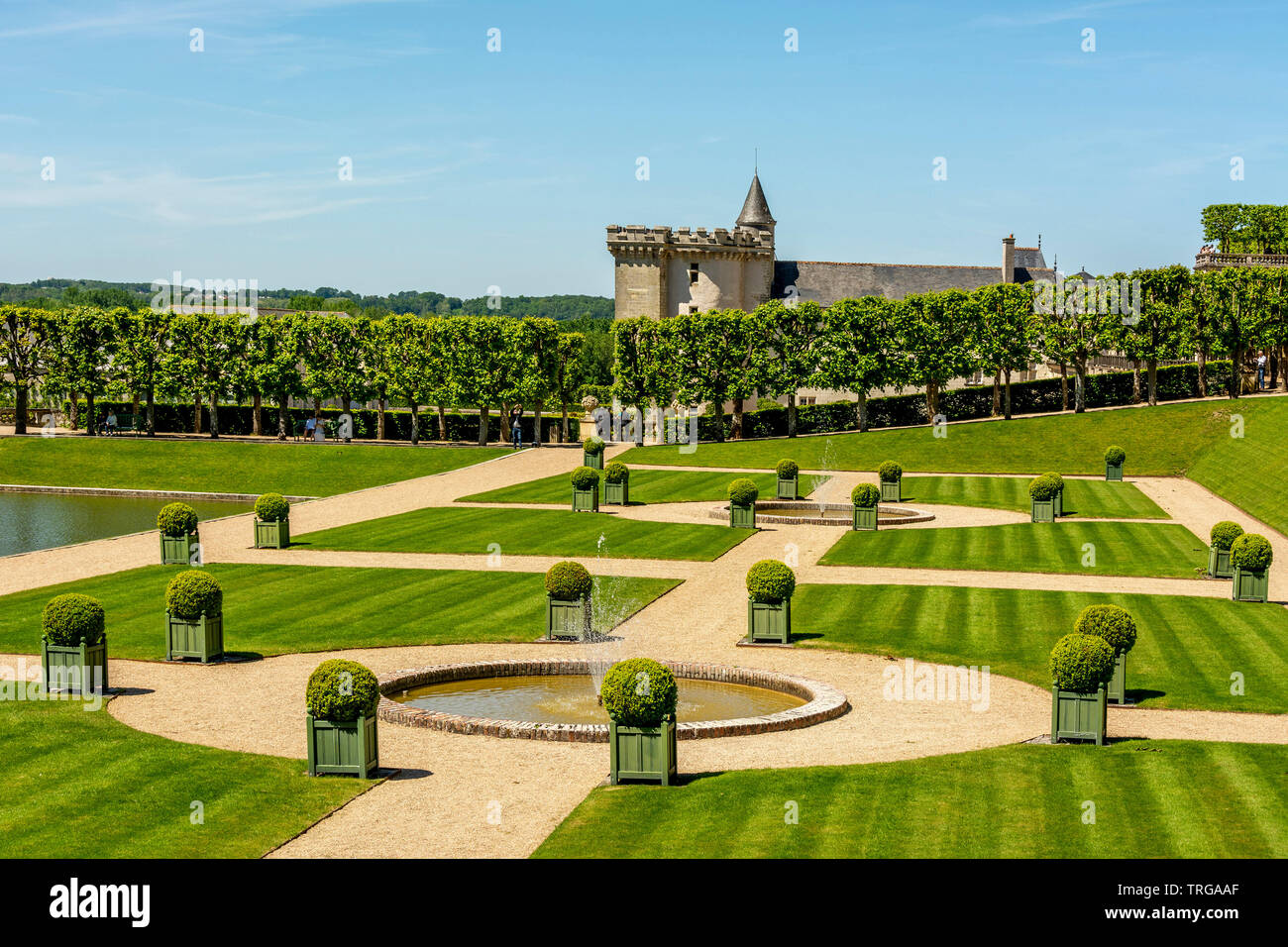 Chateau de Villandry and its gardens, Indre-et-Loire department, Centre-Val de Loire, France Stock Photo