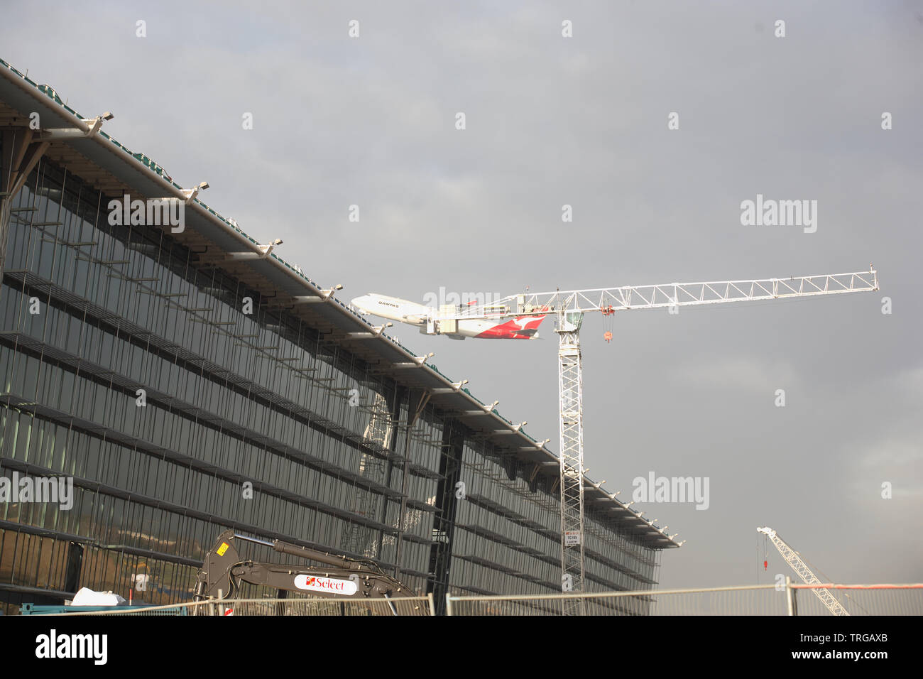 London Heathrow Terminal 5 Under Construction Stock Photo