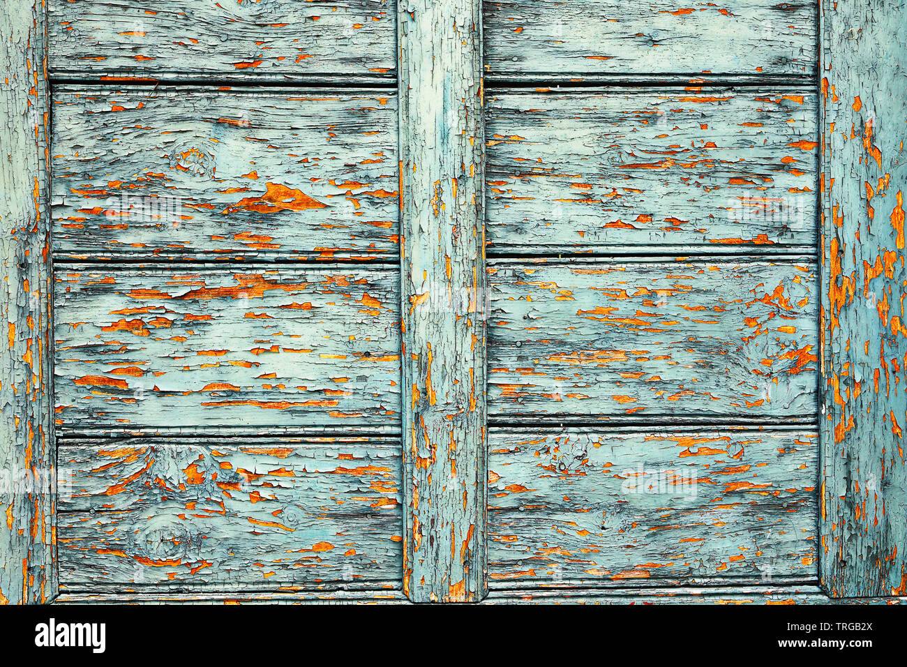old damaged paint layer on wood surface, texture for your design Stock Photo