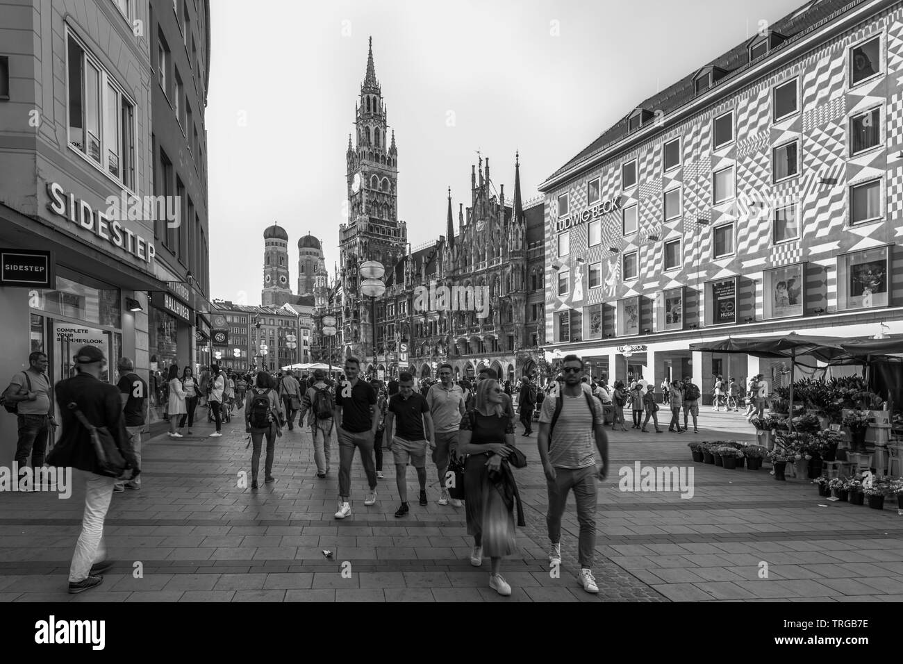 München an einem heißen Frühsommertag im Juni Stock Photo