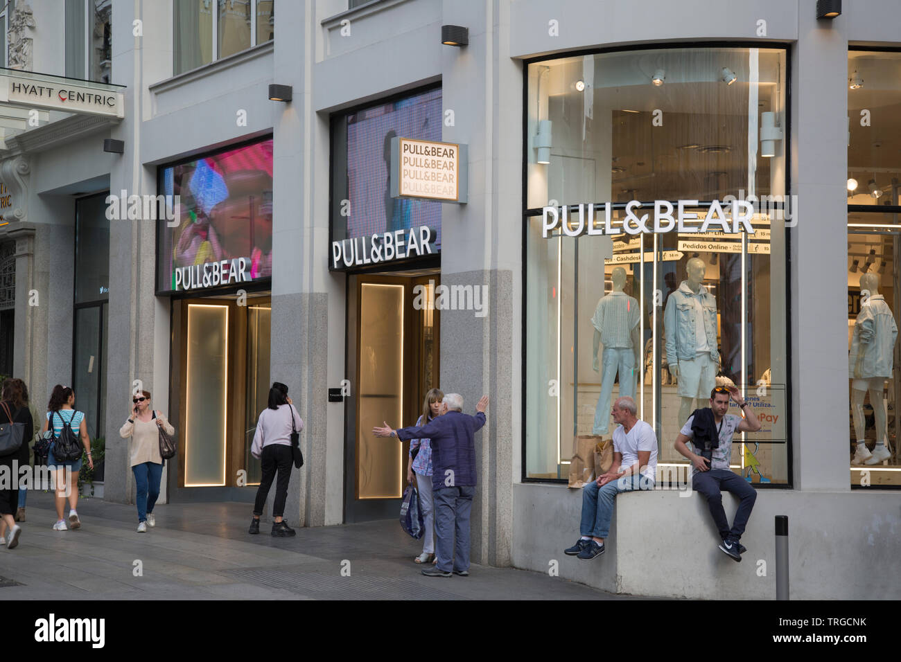 Pull & Bear Store on Via Street; Madrid; Spain Stock - Alamy