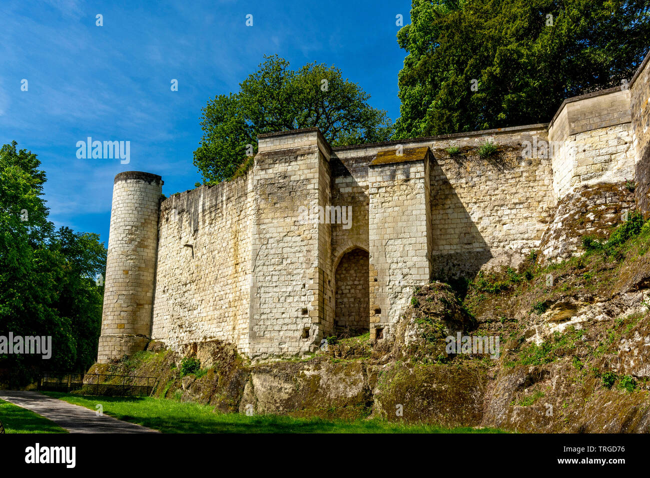Battlements and towers of Royal city of Loches, Indre et Loire, Centre Val de Loire, France Stock Photo