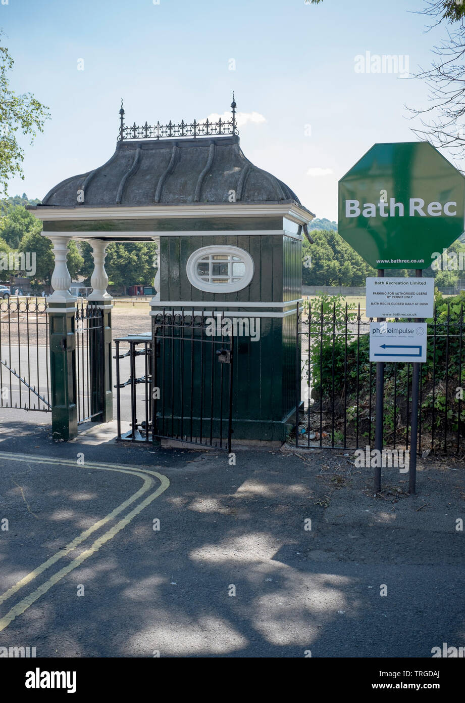 Victorian Turnstile at Entrance to Bath Recreation Ground in City of Bath Stock Photo
