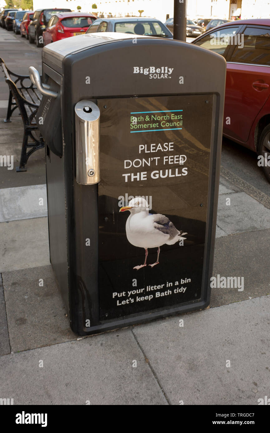 Big Belly Solar Bin Bath Stock Photo Alamy