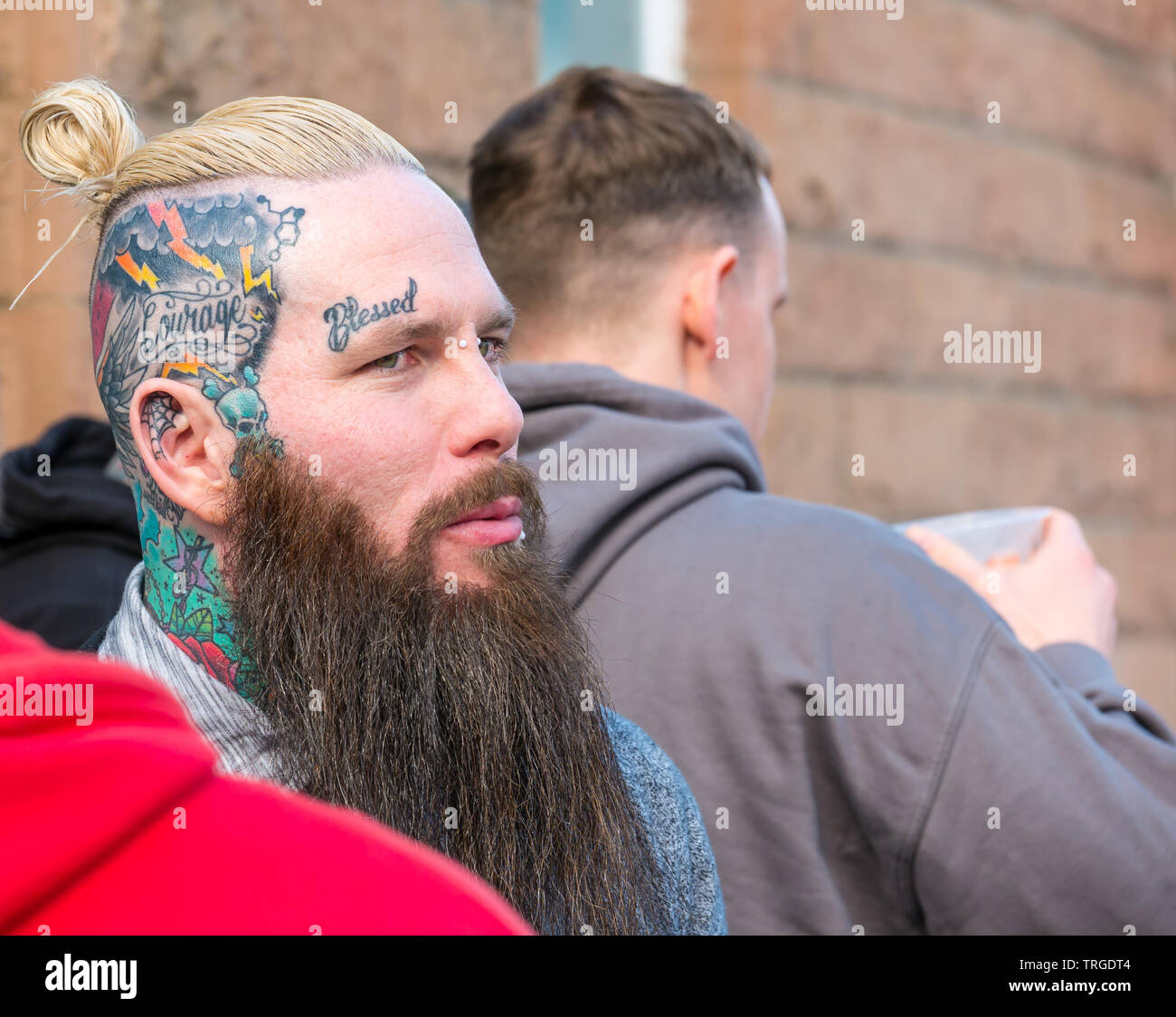 Corn Exchange, Edinburgh, Scotland, United Kingdom, 30 March 2019. Scottish Tattoo Convention: Enthusiasts and 200 artists gather at the 9th Annual co Stock Photo