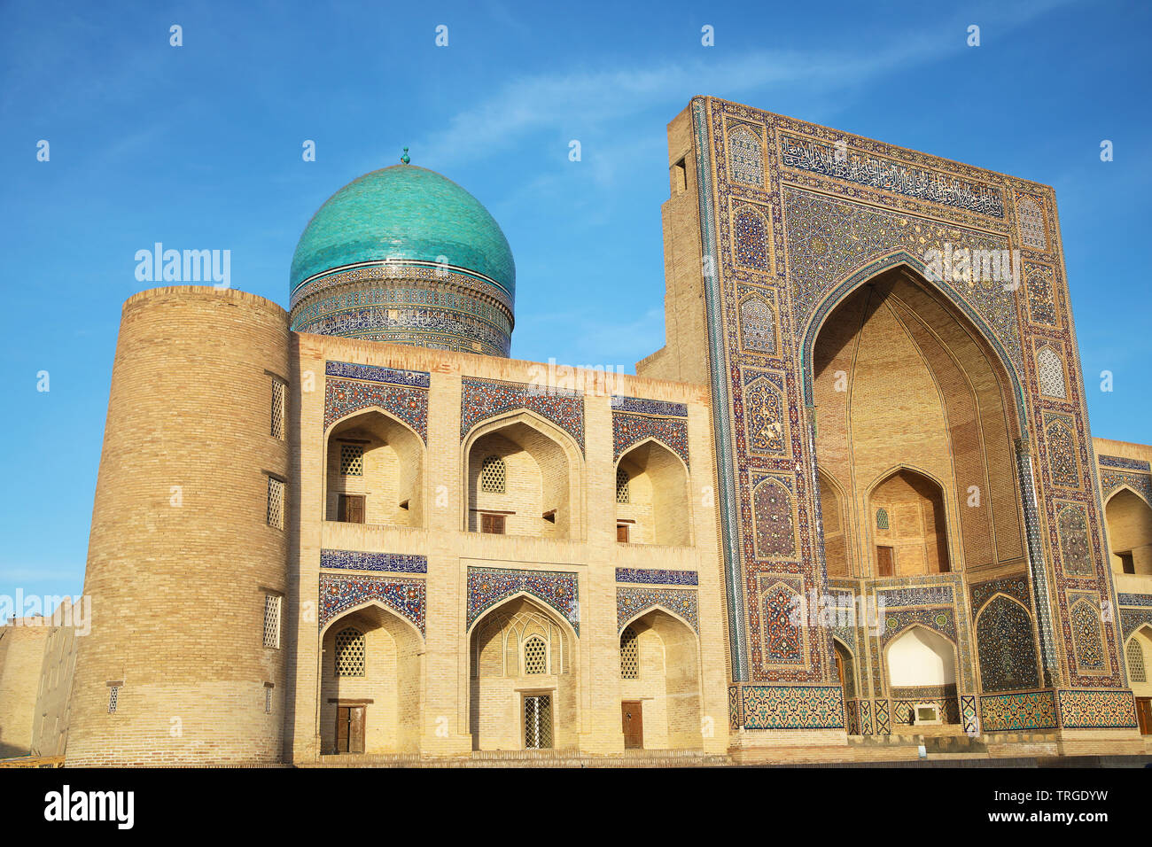 Ancient Mir-i arab Madrasa in Bukhara, Uzbekistan Stock Photo
