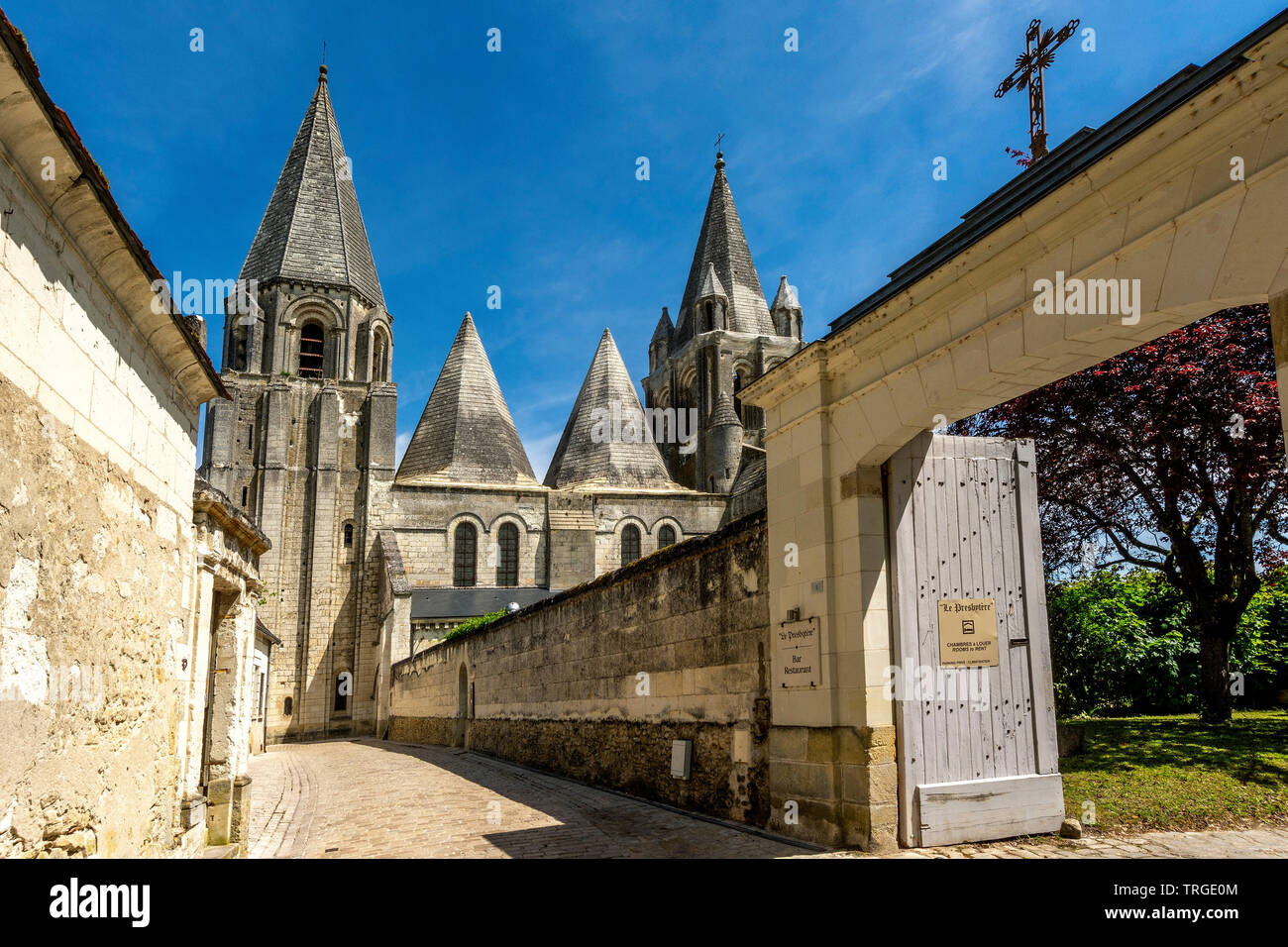Collegiate church Saint-Ours at  Royal city of Loches,  Indre et Loire, Centre Val de Loire, France Stock Photo