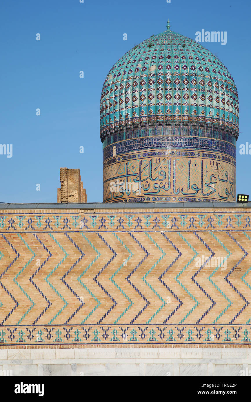 Dome of Bibi-Khalyd mosque in Samarkand, Uzbekistan Stock Photo