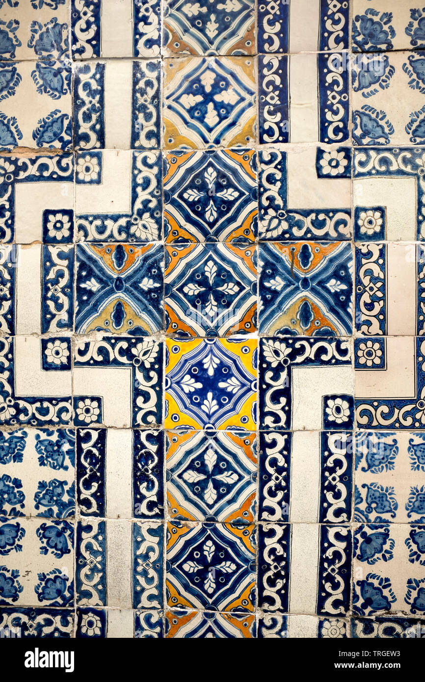 Decorative wall tiles at Sanborns Restaurant Mexico City Stock Photo