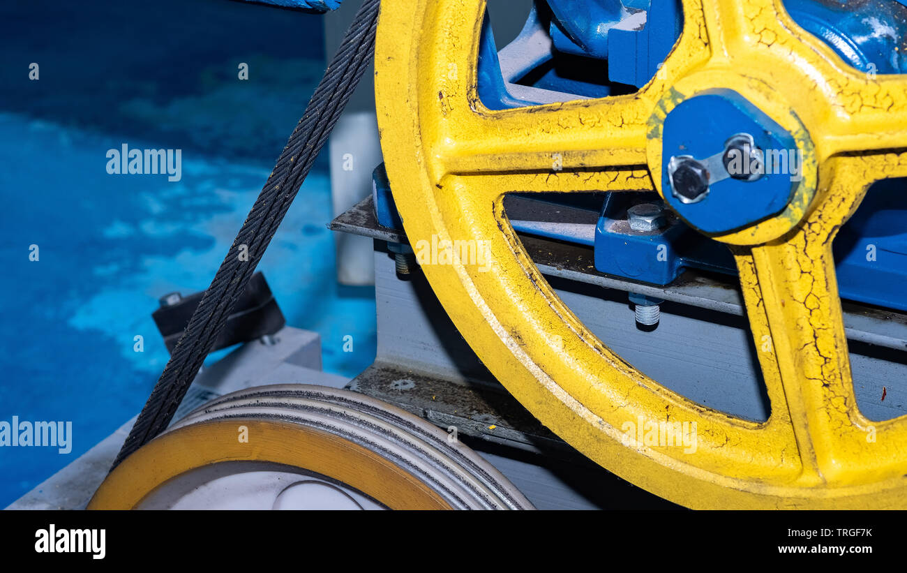 wire rope in the sheave groove for lifting equipment Stock Photo Alamy