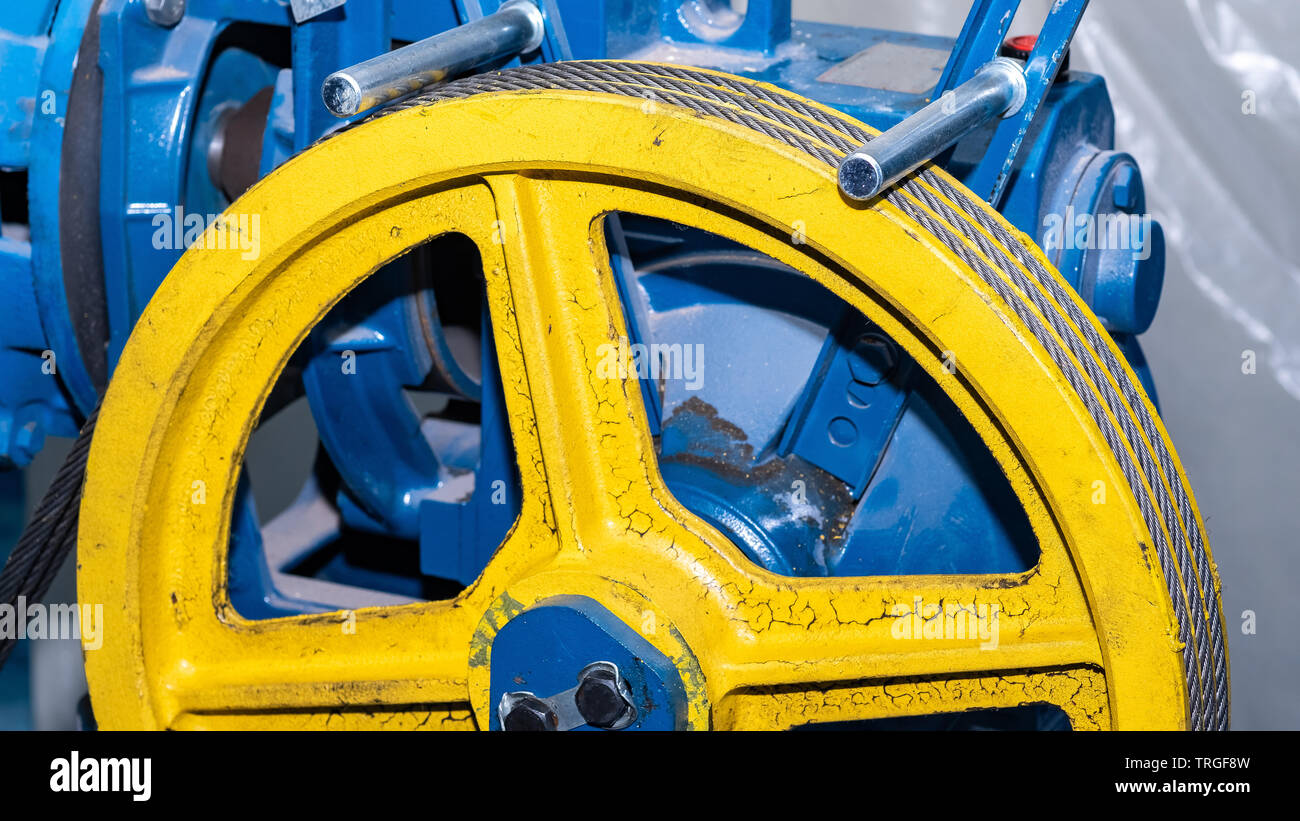 wire rope in the sheave groove for lifting equipment Stock Photo Alamy