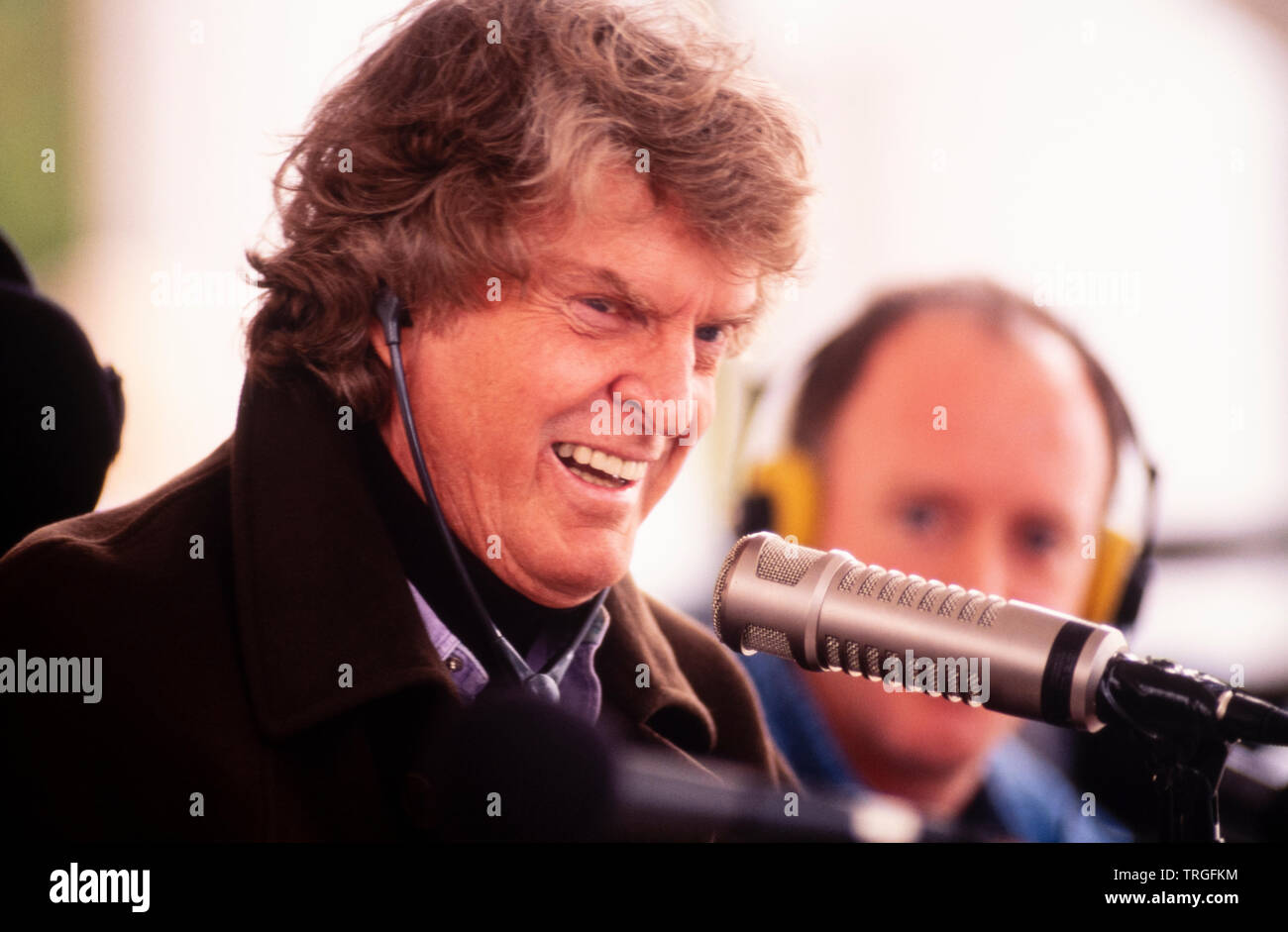 Radio talk show host Don Imus on the air from the Georgia Governor's Mansion in 1997.Governor Zell Miller, guest. Stock Photo