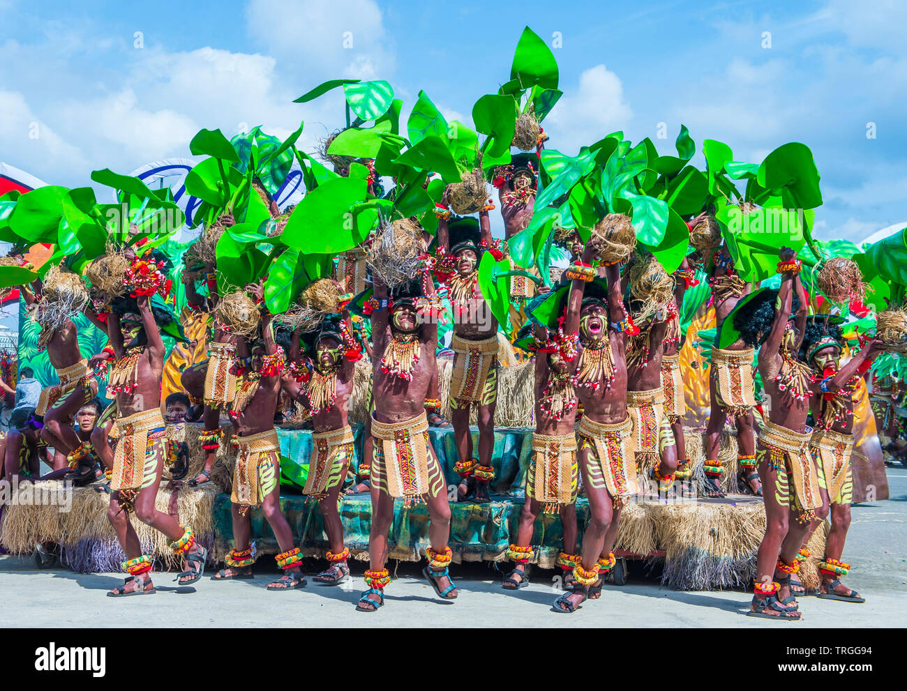 Participants in the Dinagyang Festival in Iloilo Philippines Stock