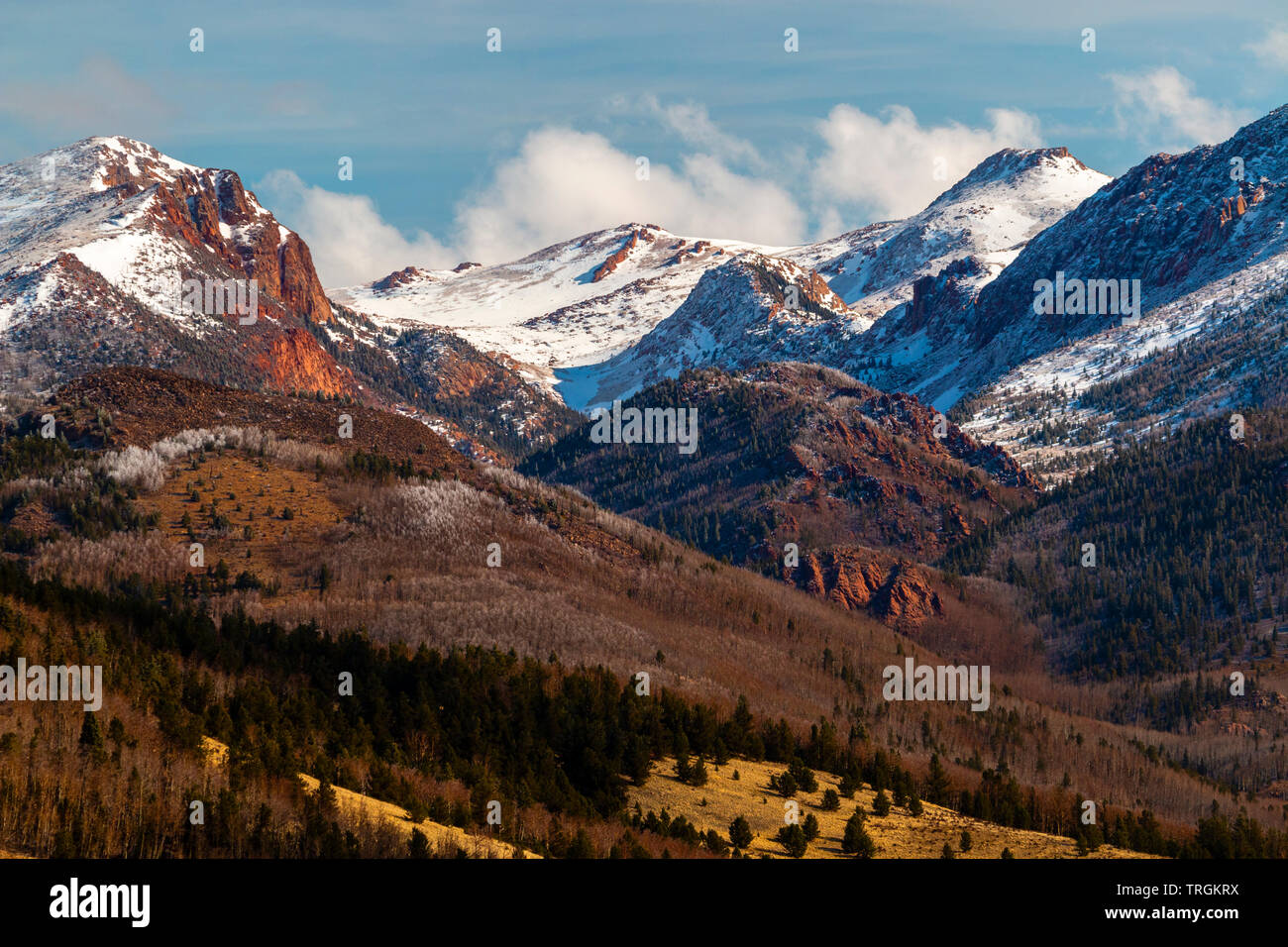 Fresh Snow on Pikes Peak Colorado Stock Photo