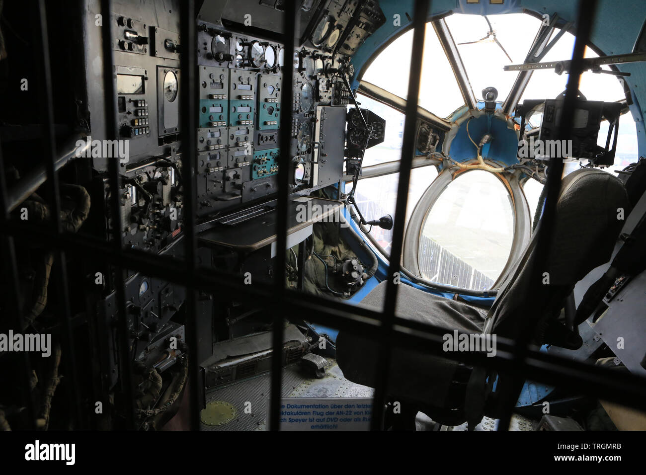 Cabine de pilotage. Antonov An-22. Musée des techniques de Spire. Technik Museum Speyer. Allemagne. Stock Photo