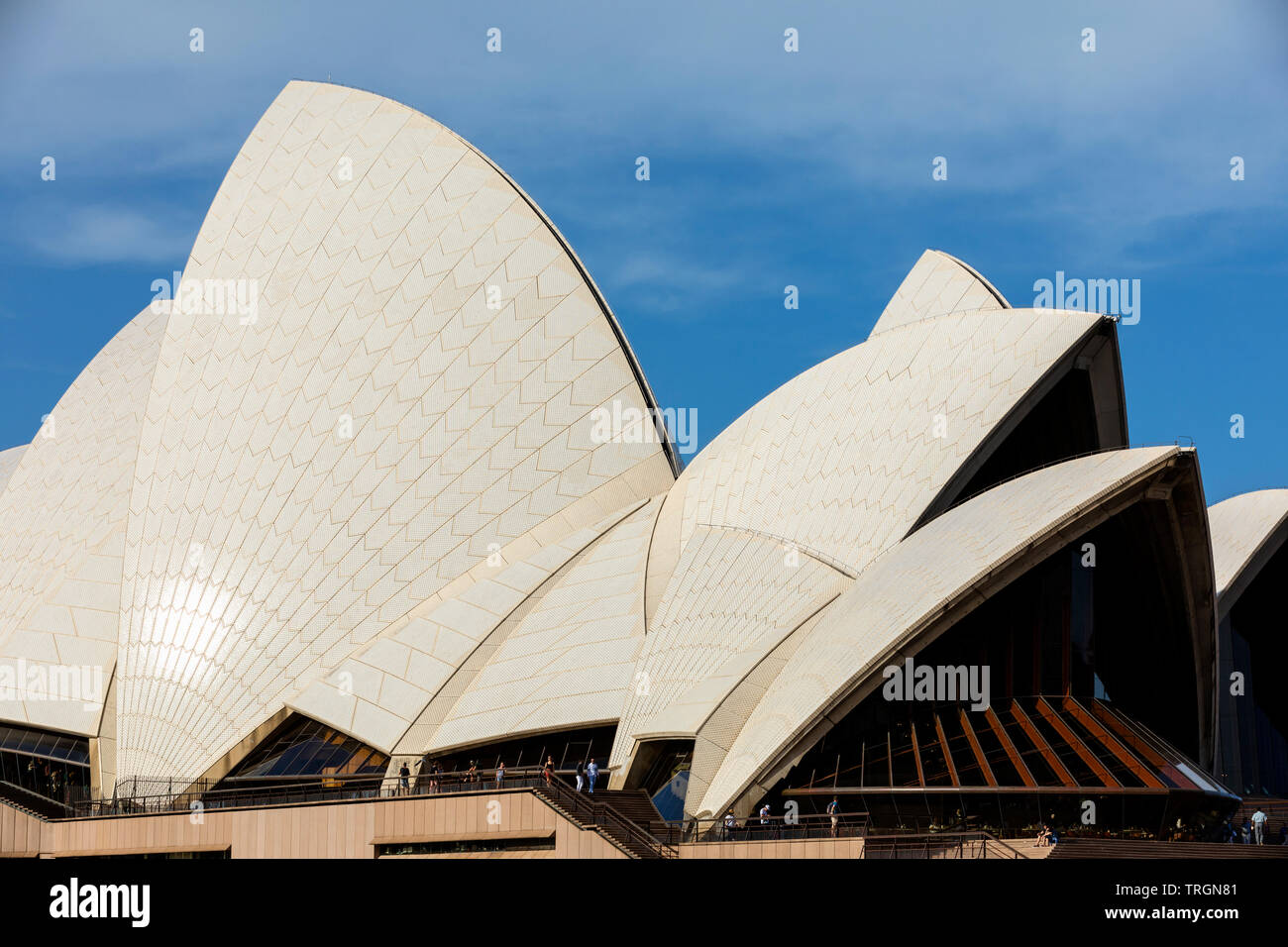 Australia, NSW, Sydney, Sydney Opera House designed by the  Danish architect Jorn Utzon and opened October 1973 Stock Photo