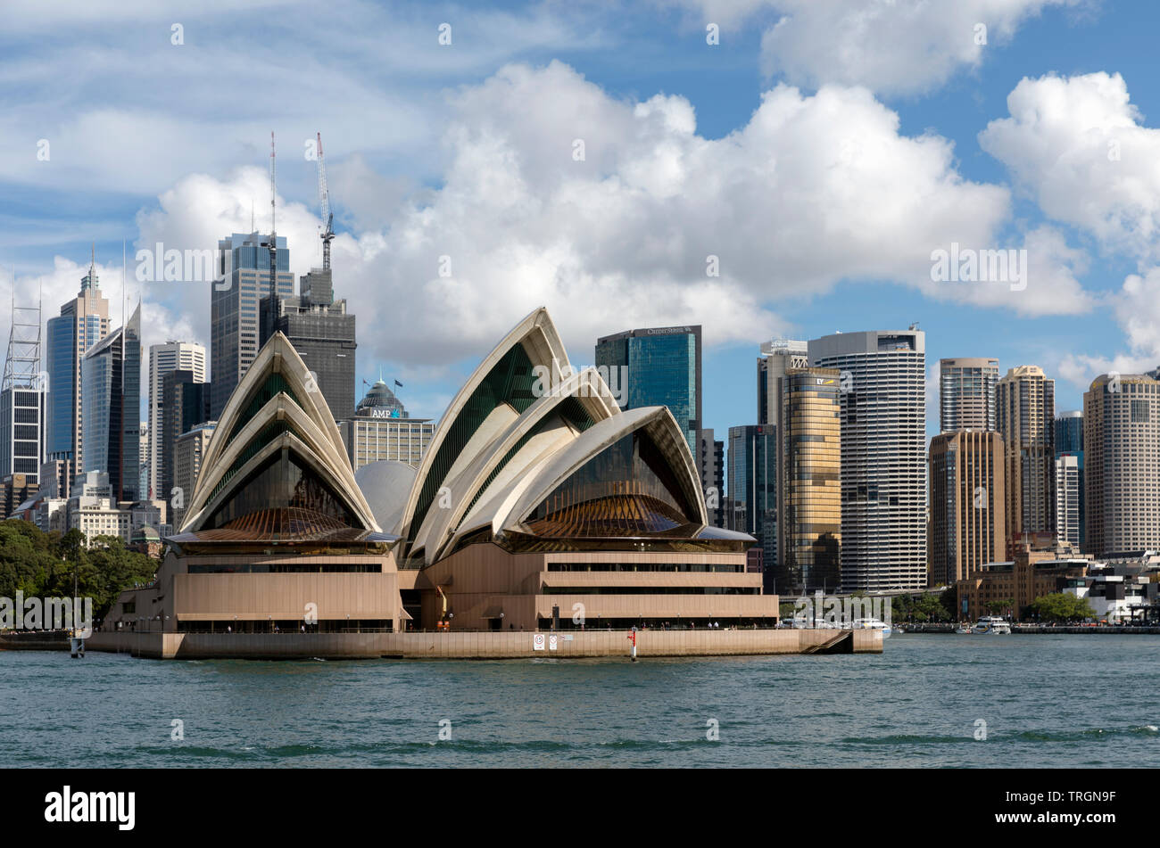 Australia, NSW, Sydney, Sydney Opera House designed by the  Danish architect Jorn Utzon and opened October 1973 Stock Photo