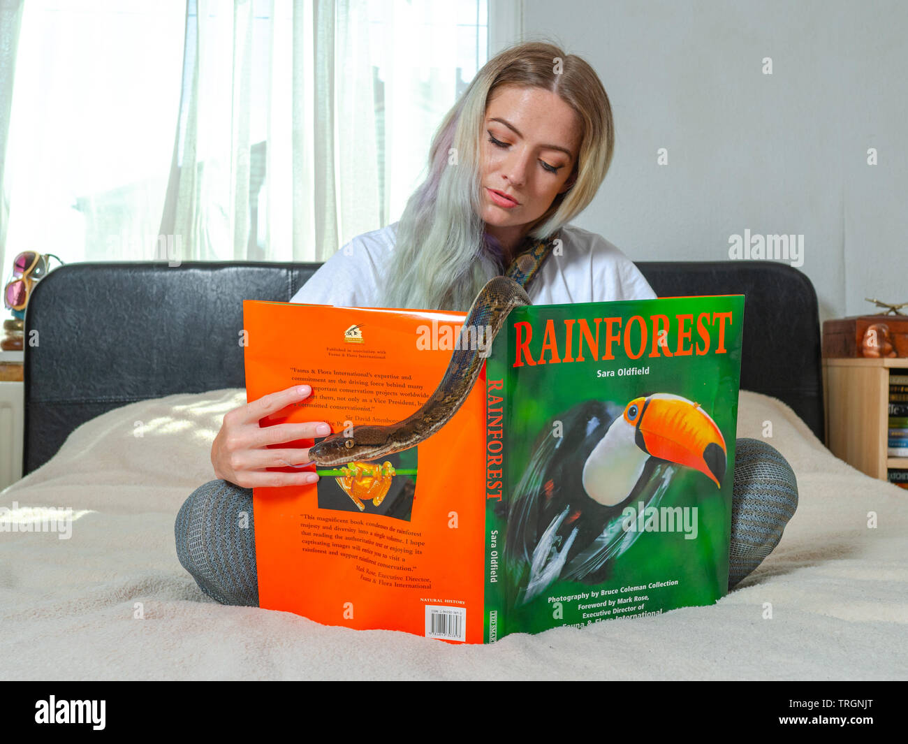 Woman holding a python hi-res stock photography and images - Alamy
